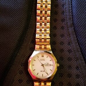Citizen Gold Eco-Drive Watch with White Dial